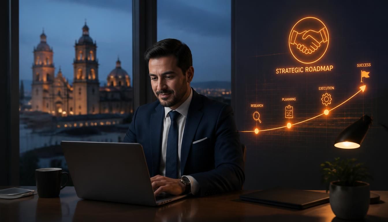 Consultor SEO revisando una hoja de ruta estratégica