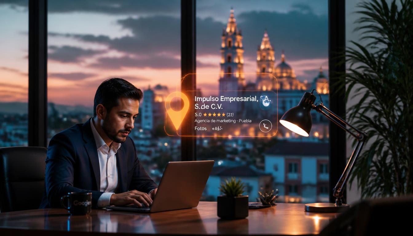 Especialista revisando una ficha de Google Business Profile