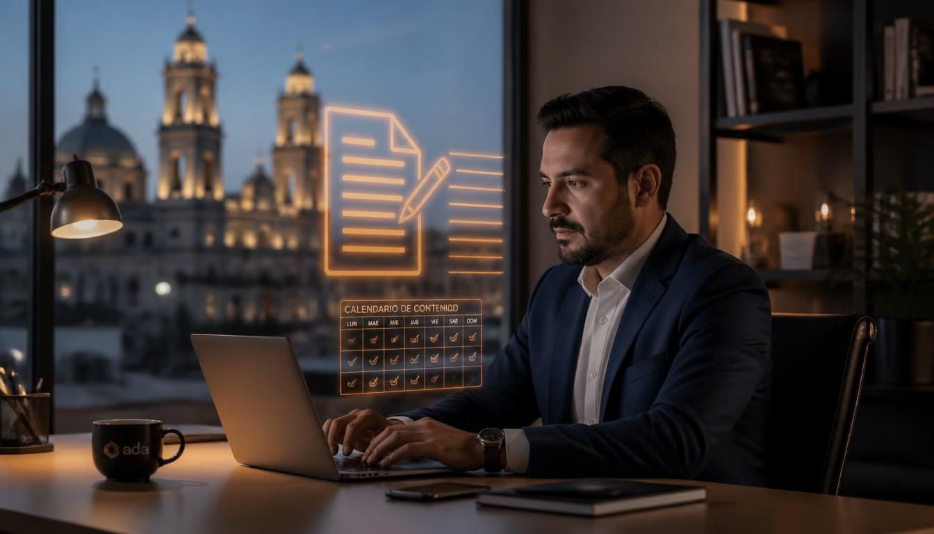 Estratega de contenido revisando un calendario editorial