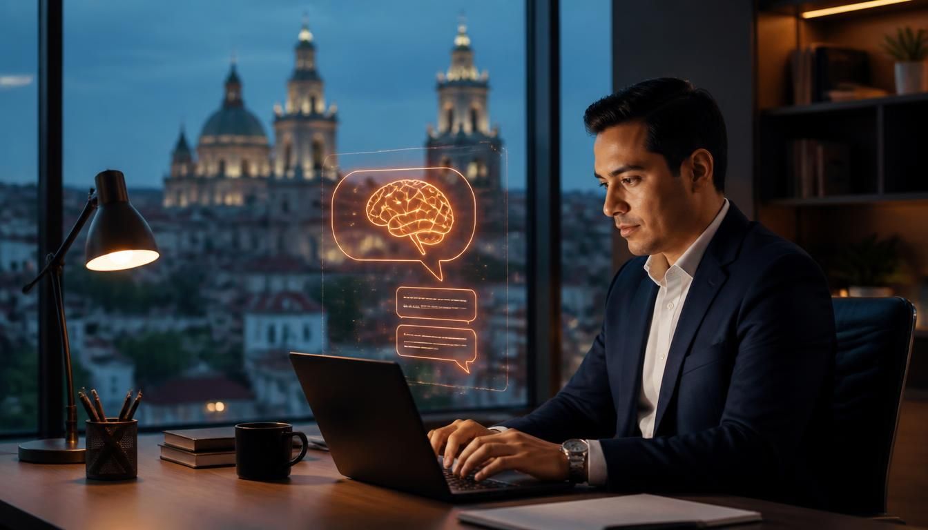 Especialista revisando la visibilidad de una marca en respuestas de inteligencia artificial